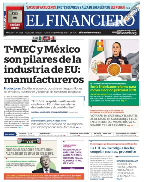 Portada de El Financiero del martes, 19 de mayo de 2026