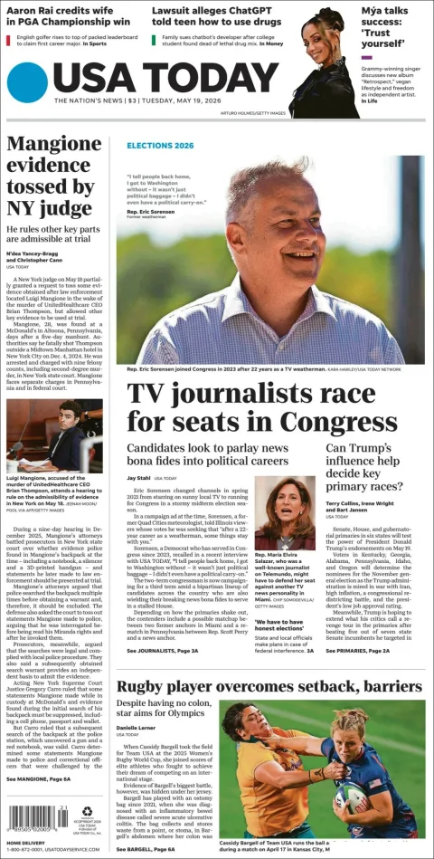 Portada de Usa Today