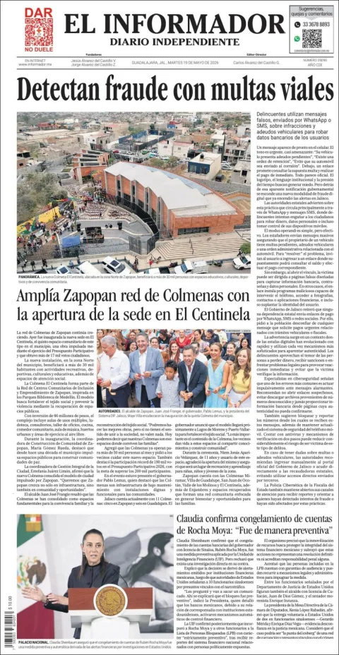 Portada de El Informador del martes, 19 de mayo de 2026