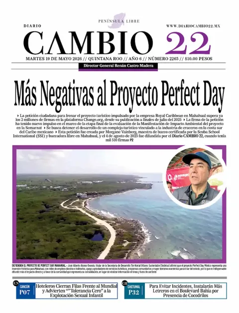 Portada de Diario Cambio 22 (portada) del martes, 19 de mayo de 2026