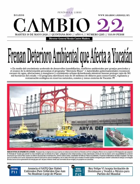 Portada de Diario Cambio 22 (contraportada) del martes, 19 de mayo de 2026