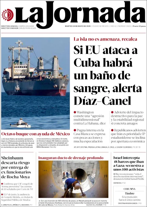 Portada de La Jornada del martes, 19 de mayo de 2026
