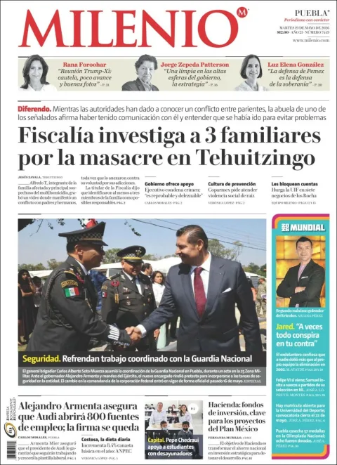 Portada de Milenio Puebla del martes, 19 de mayo de 2026