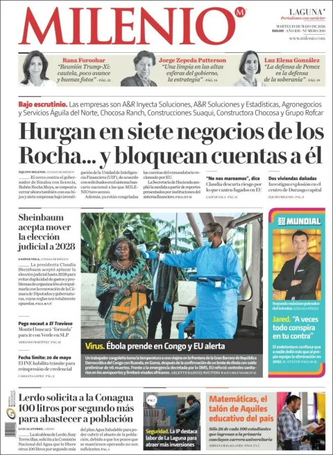 Portada de Milenio Laguna del martes, 19 de mayo de 2026