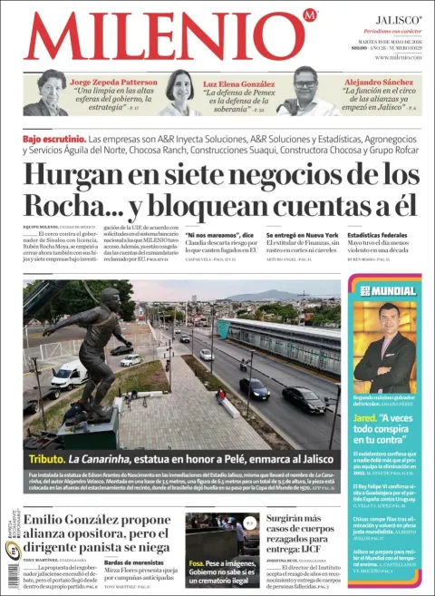 Portada de Milenio Jalisco del martes, 19 de mayo de 2026