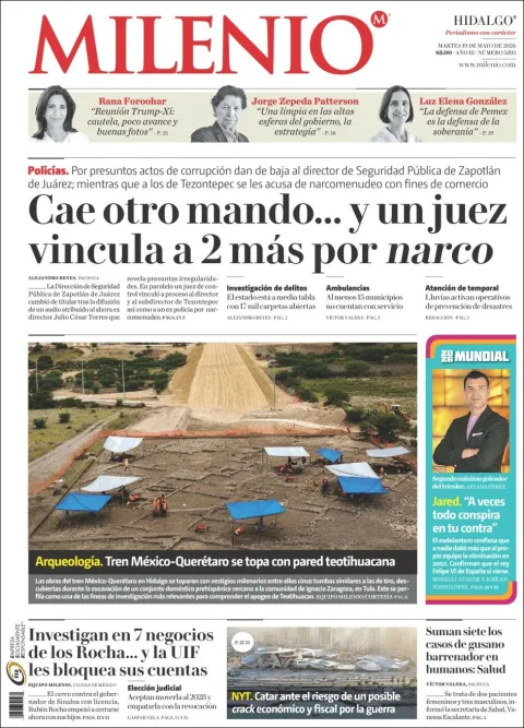 Portada de Milenio Hidalgo del martes, 19 de mayo de 2026
