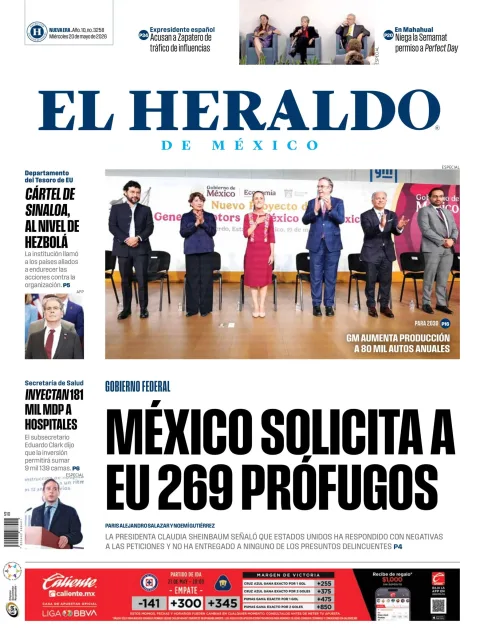 Portada de El Heraldo de Mexico