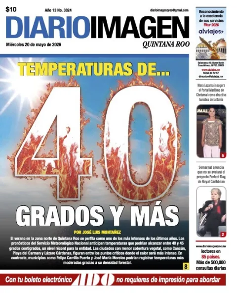 Portada de Diario Imagen Quintana Roo del miércoles, 20 de mayo de 2026