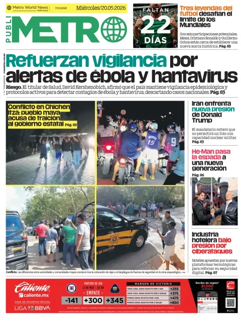 Portada de Publimetro Merida del miércoles, 20 de mayo de 2026