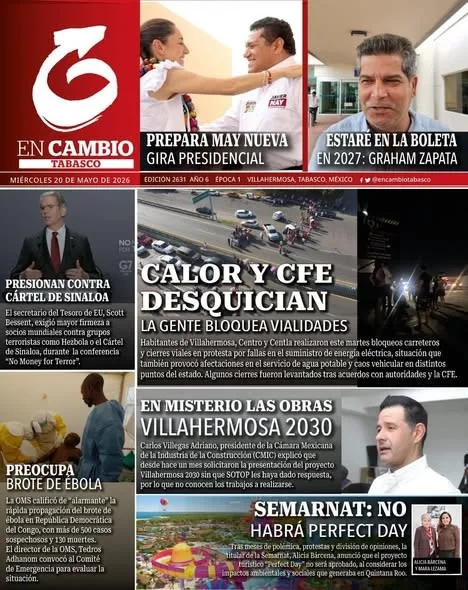 Portada de En Cambio - Tabasco (portada) del miércoles, 20 de mayo de 2026