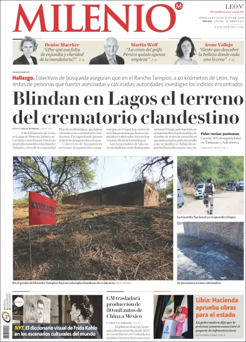 Portada de Milenio Leon del miércoles, 20 de mayo de 2026