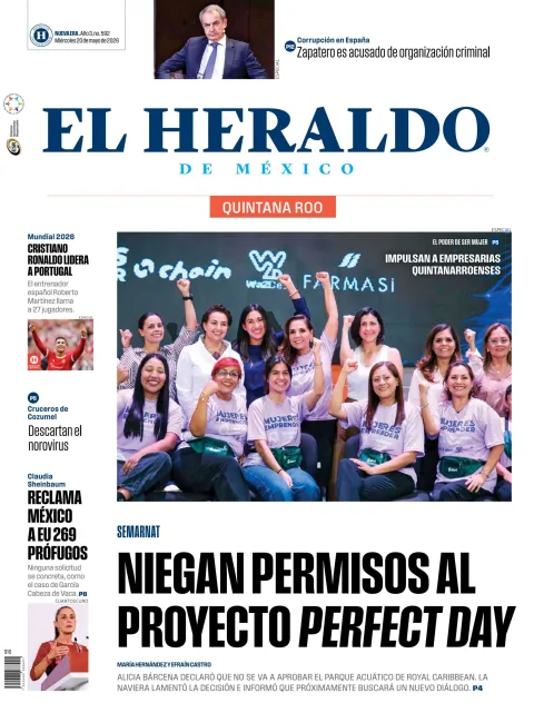 Portada de El Heraldo de Mexico - Quintana Roo