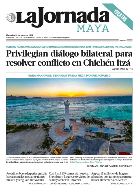Portada de La Jornada Maya Yucatán del miércoles, 20 de mayo de 2026