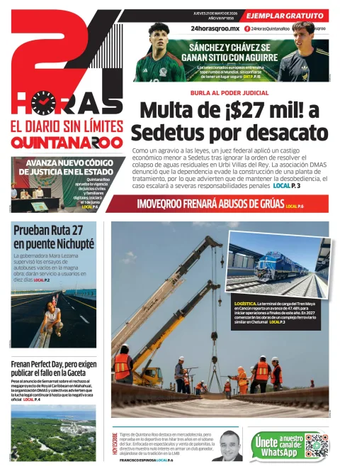 Portada de 24 Horas Quintana Roo