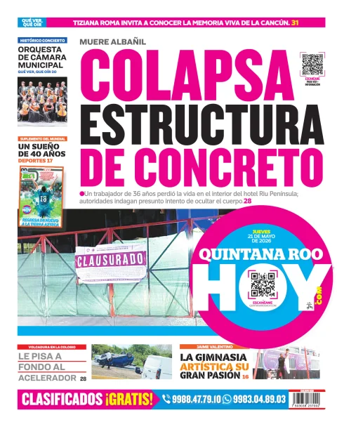 Portada de Quintana Roo Hoy (contraportada)