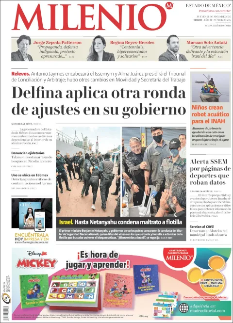 Portada de Milenio Edo de Mexico del jueves, 21 de mayo de 2026
