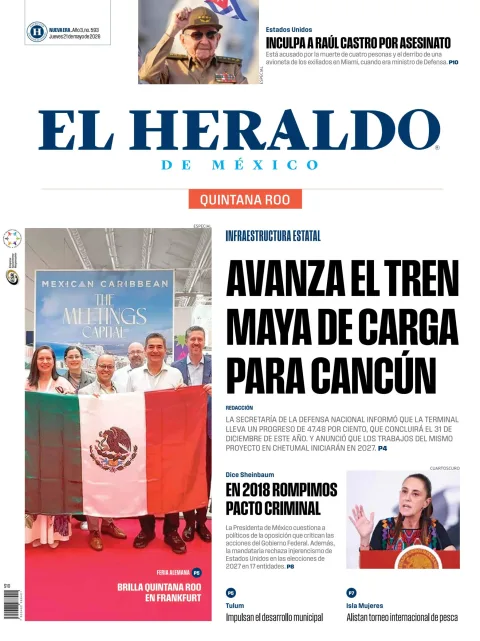 Portada de El Heraldo de Mexico - Quintana Roo