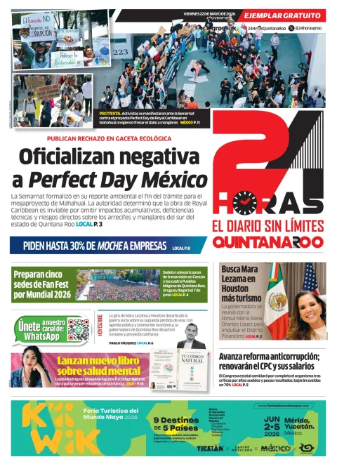 Portada de 24 Horas Quintana Roo