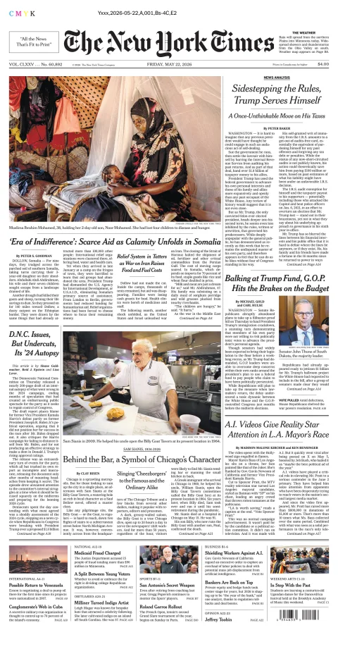 Portada de The New York Times (national) del viernes, 22 de mayo de 2026