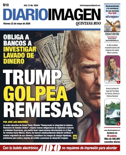 Portada de Diario Imagen Quintana Roo del viernes, 22 de mayo de 2026