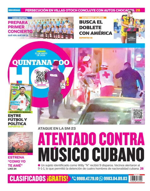 Portada de Quintana Roo Hoy (contraportada)