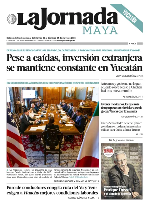 Portada de La Jornada Maya Yucatán del viernes, 22 de mayo de 2026