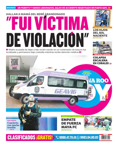 Portada de Quintana Roo Hoy (contraportada)