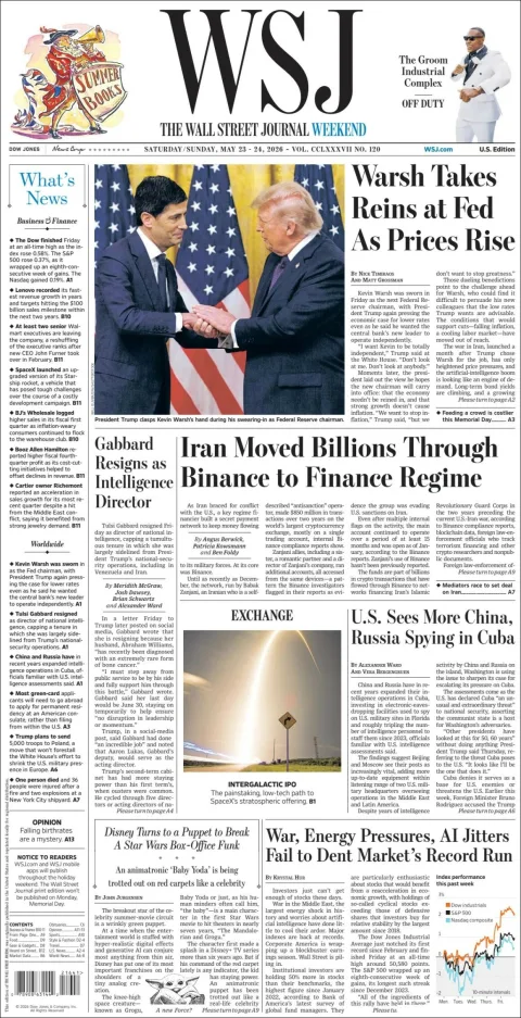 Portada de The Wall Street Journal