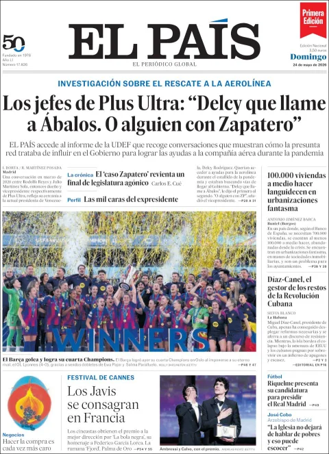 Portada de El Pais