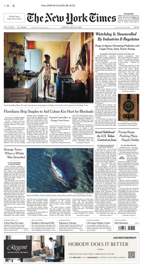 Portada de The New York Times (new York)
