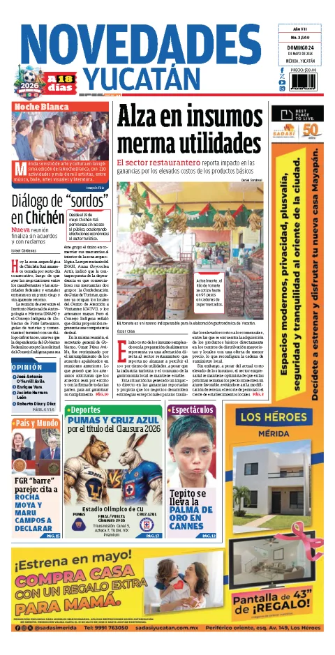 Portada de Novedades Yucatan