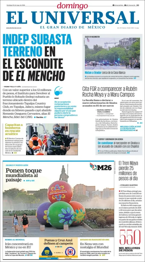 Portada de El Universal