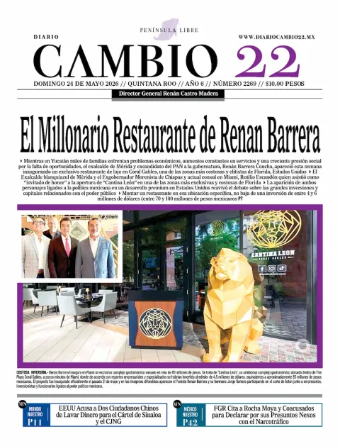 Portada de Diario Cambio 22 (contraportada)