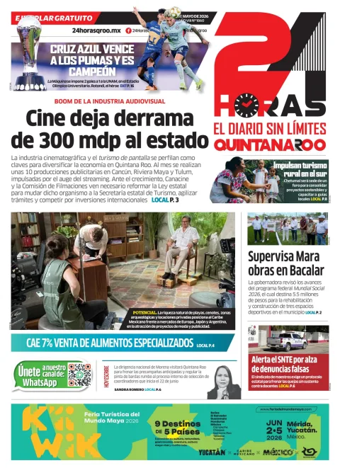Portada de 24 Horas Quintana Roo