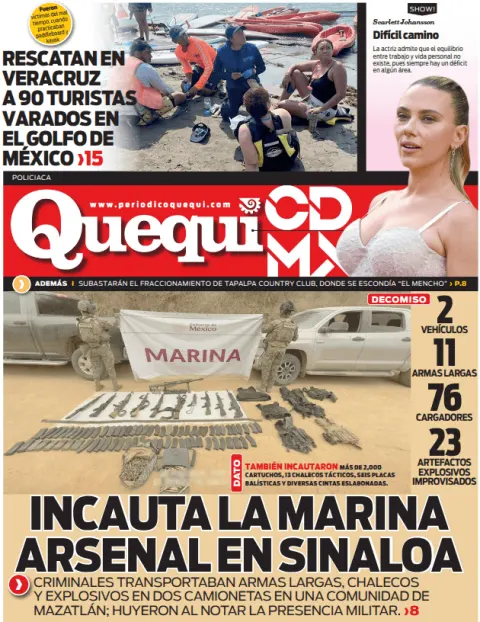 Portada de Quequi CDMX (contraportada) del lunes, 25 de mayo de 2026