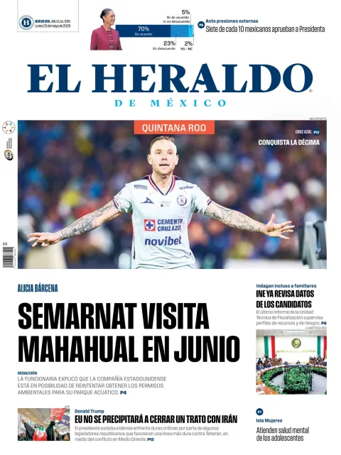 Portada de El Heraldo de Mexico - Quintana Roo