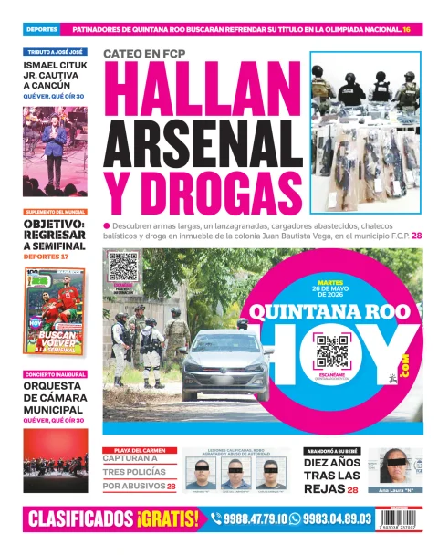 Portada de Quintana Roo Hoy (contraportada)