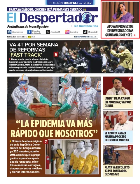 Portada de El Despertador de Quintana Roo del martes, 26 de mayo de 2026