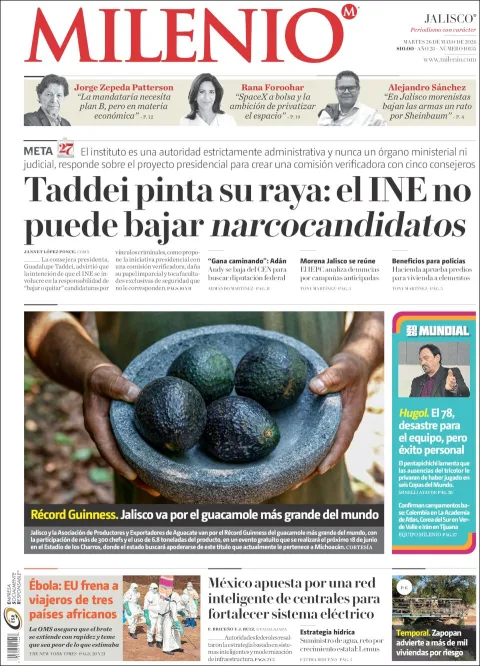 Portada de Milenio Jalisco del martes, 26 de mayo de 2026