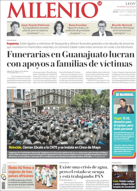 Portada de Milenio Leon del martes, 26 de mayo de 2026