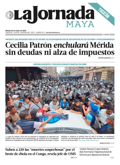 Portada de La Jornada Maya Yucatán del martes, 26 de mayo de 2026
