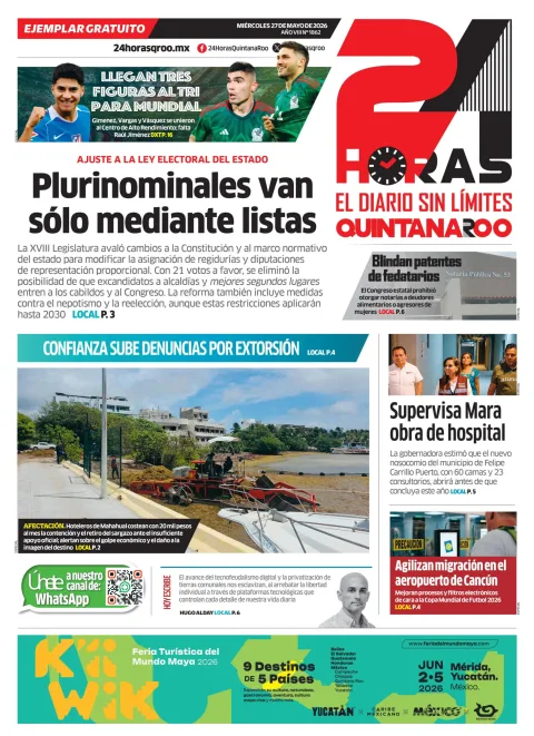Portada de 24 Horas Quintana Roo
