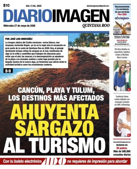 Portada de Diario Imagen Quintana Roo del miércoles, 27 de mayo de 2026