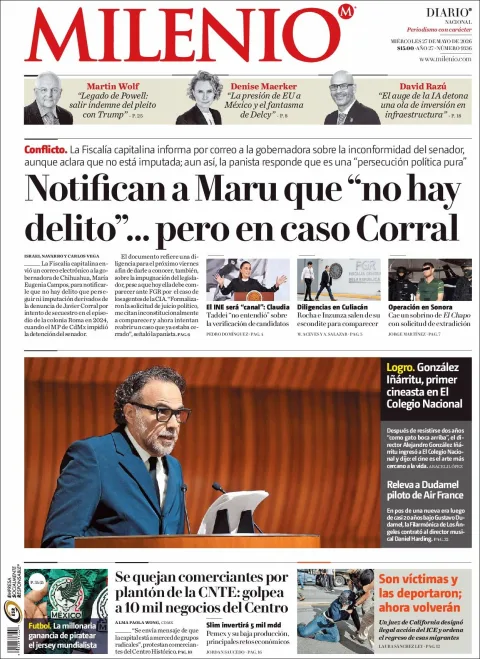 Portada de Milenio