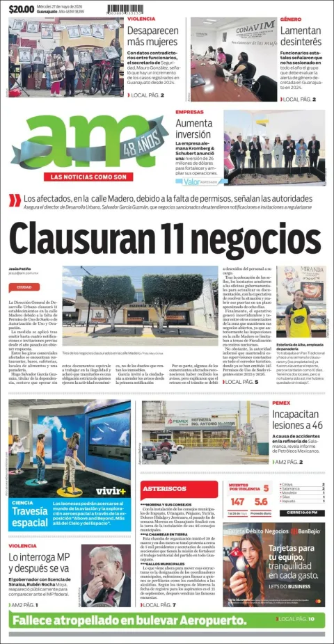 Portada de Am Corredor Industrial del miércoles, 27 de mayo de 2026