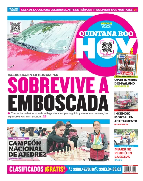 Portada de Quintana Roo Hoy (contraportada)