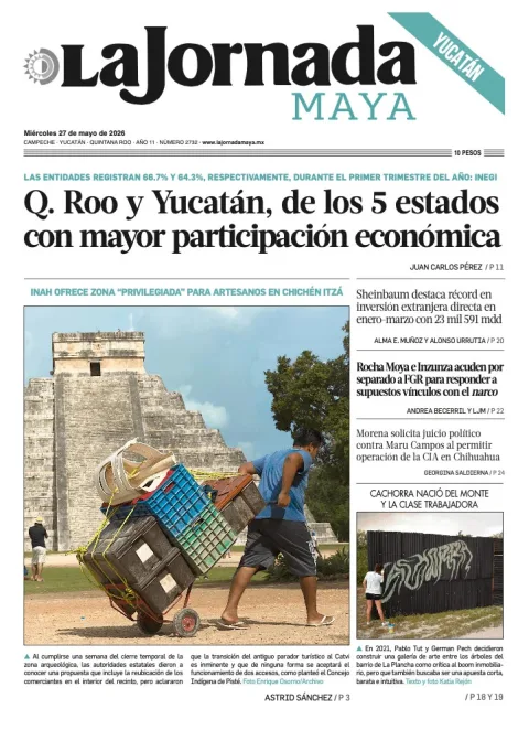 Portada de La Jornada Maya Yucatán del miércoles, 27 de mayo de 2026