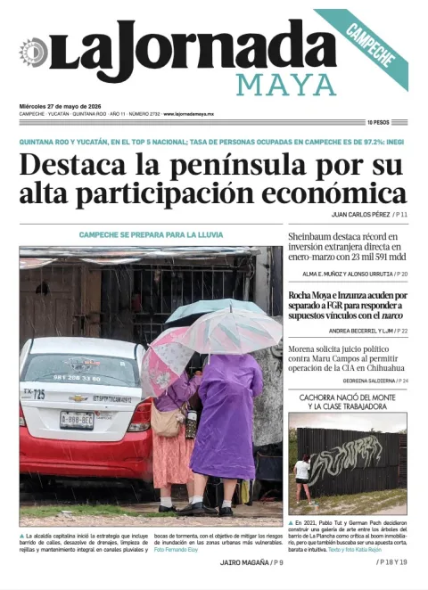 Portada de La Jornada Maya Campeche del miércoles, 27 de mayo de 2026