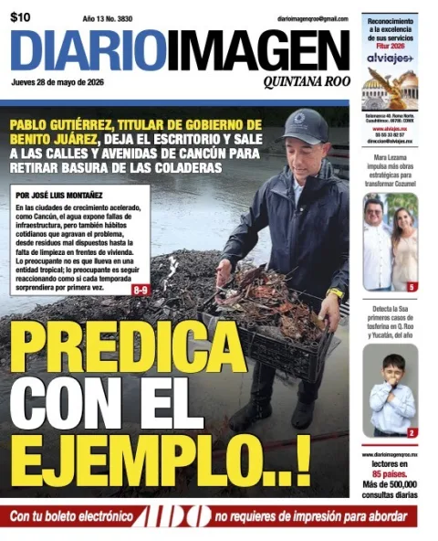 Portada de Diario Imagen Quintana Roo del jueves, 28 de mayo de 2026