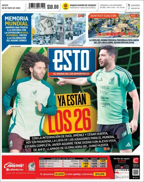 Portada de Esto del jueves, 28 de mayo de 2026